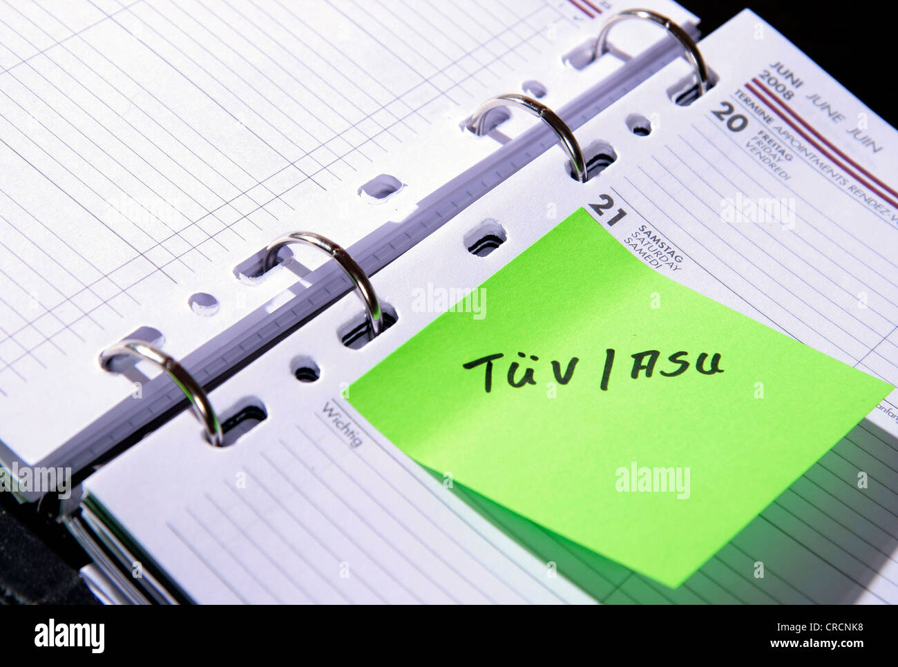 Carnet de rendez-vous 'TUEV/ASU', Allemagne Banque D'Images