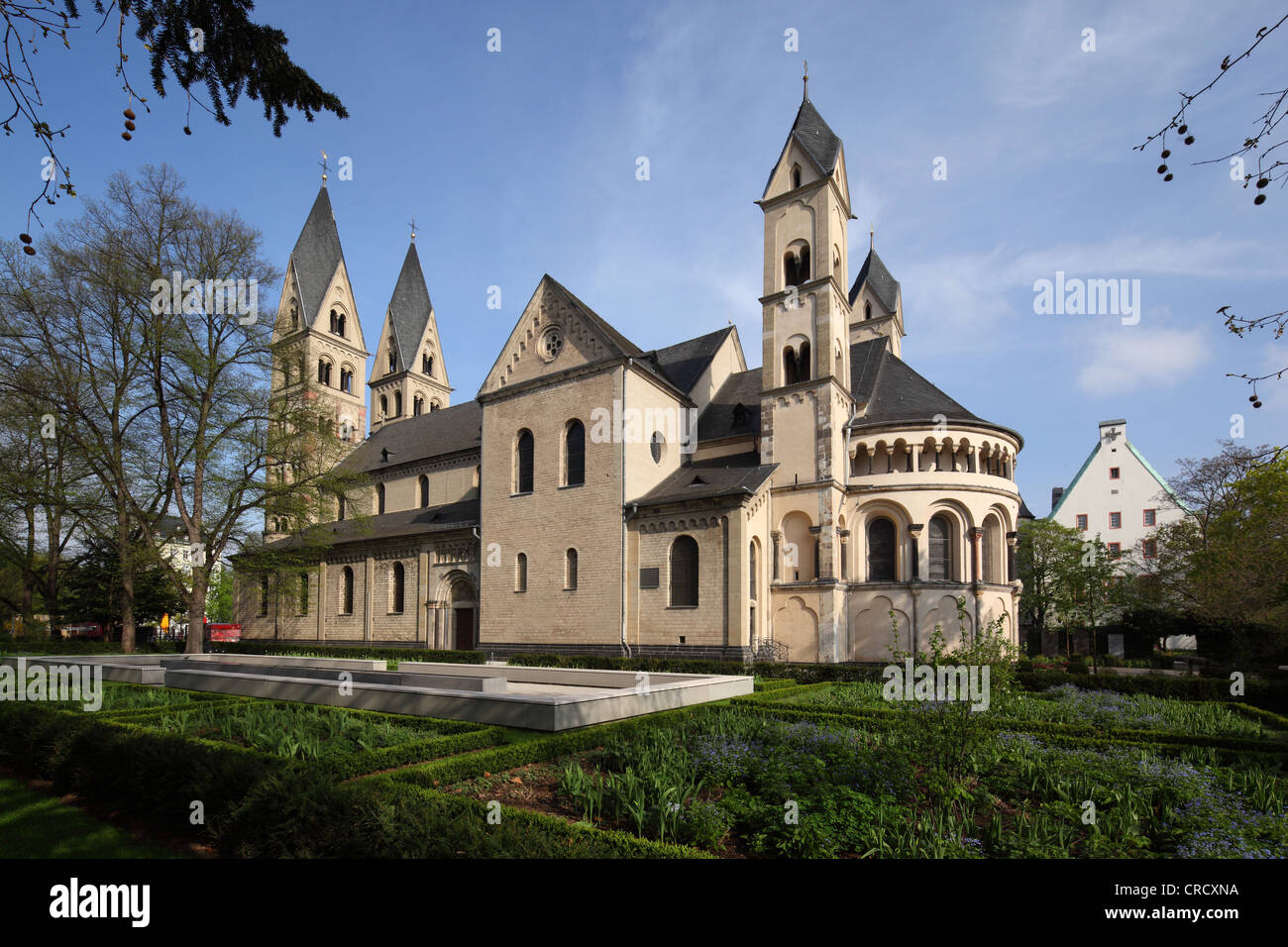 Basilique de St Kastor, Koblenz, l'UNESCO de la vallée du Haut-Rhin moyen, Rhénanie-Palatinat, Allemagne, Europe Banque D'Images