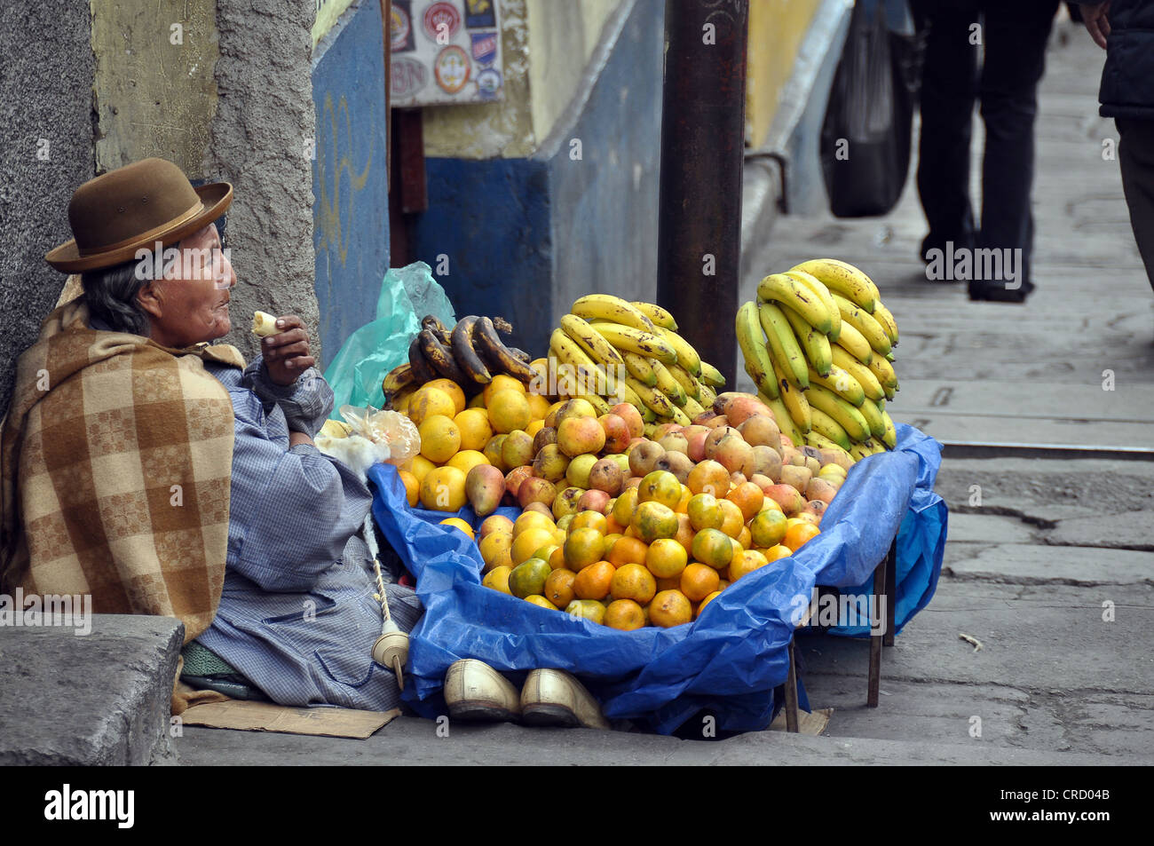 Hawker de fruits, La Paz, Bolivie, Amérique du Sud Banque D'Images