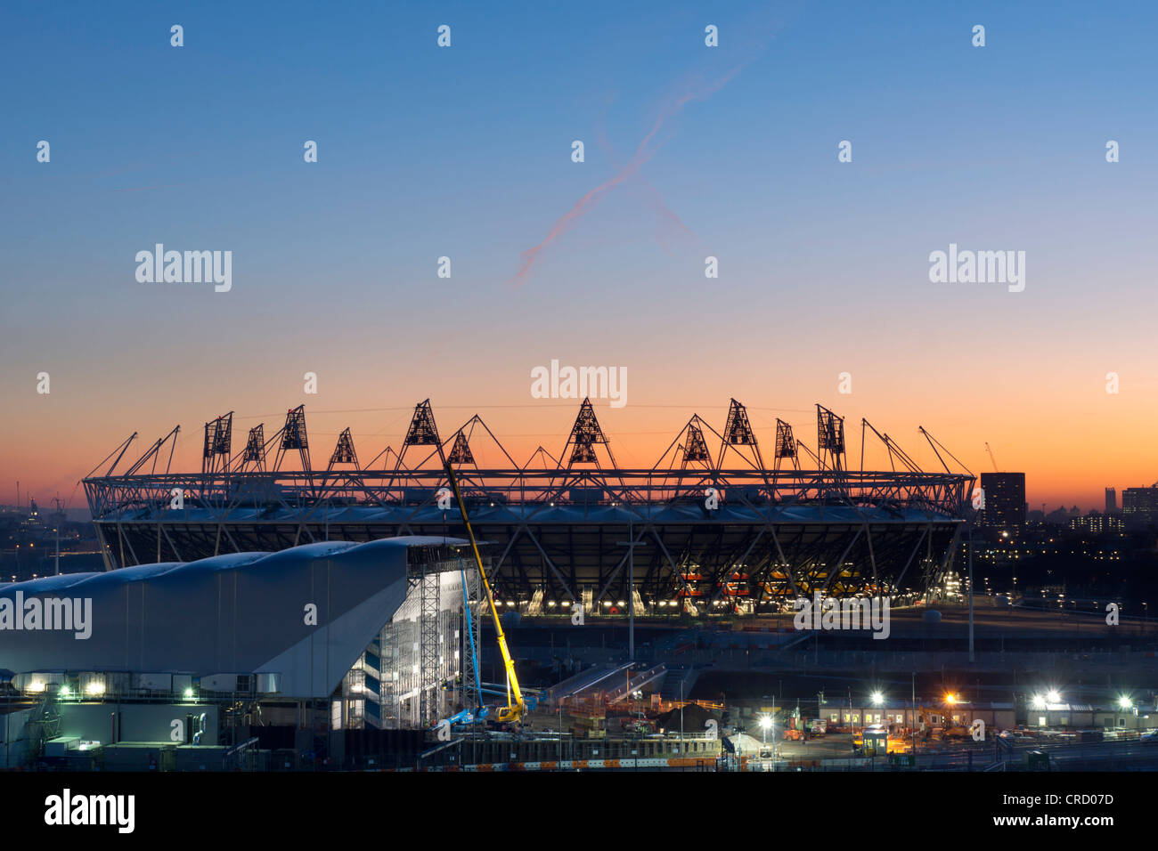 Le stade olympique, le Parc Olympique, Stratford, London, Angleterre, Royaume-Uni, Europe Banque D'Images