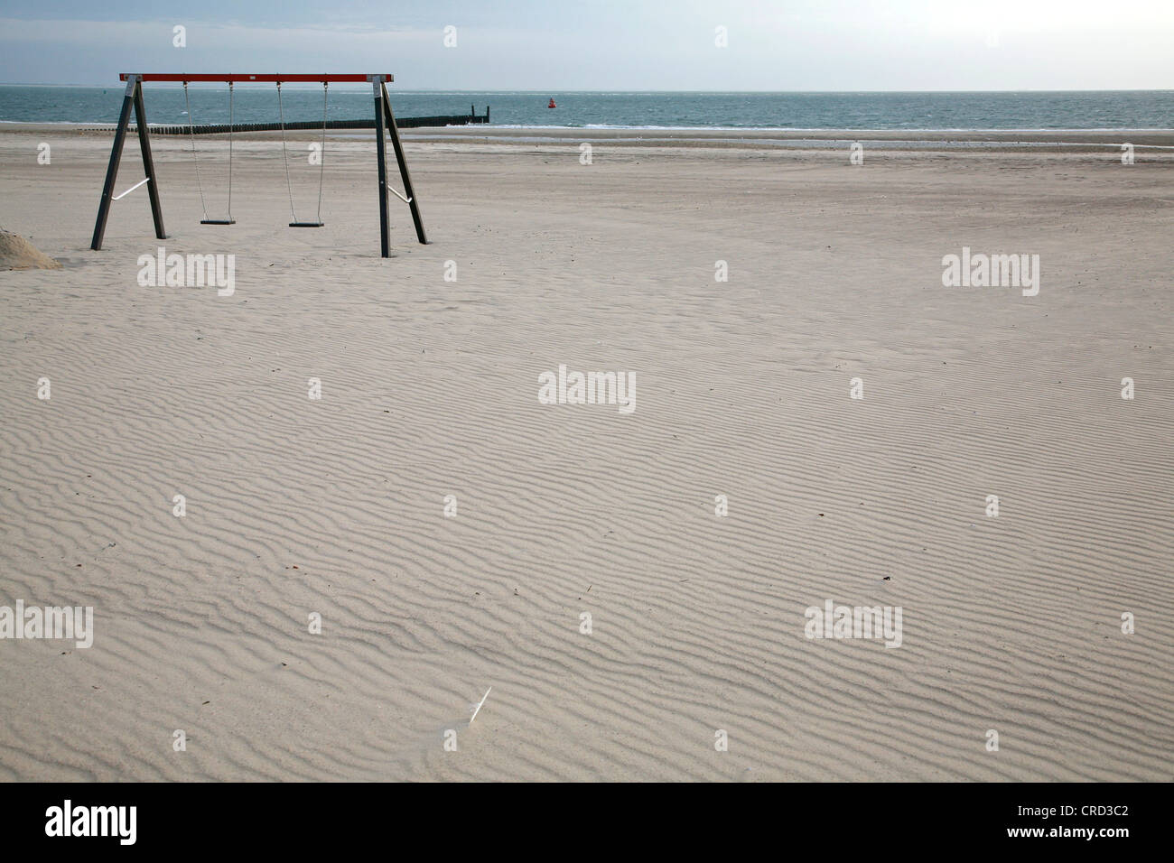 Jeux pour enfants sur la plage, Walcheren, Pays-Bas Banque D'Images