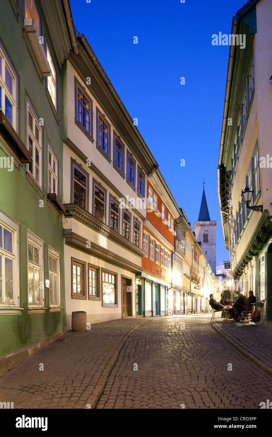 Merchants' à pont, maisons, Erfurt, Thuringe, Allemagne, Europe, PublicGround Banque D'Images