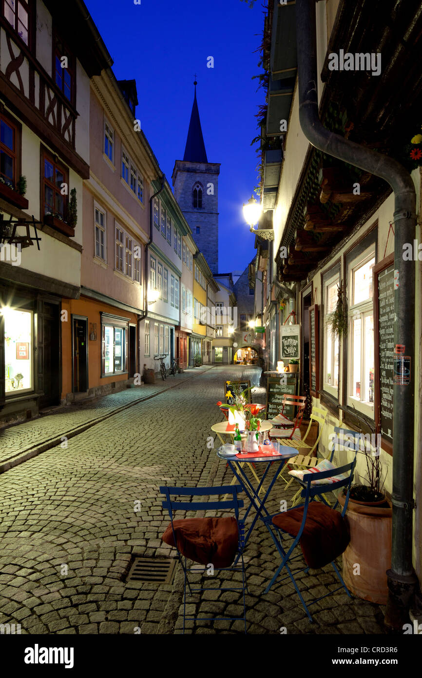 Merchants' à pont, maisons, Erfurt, Thuringe, Allemagne, Europe, PublicGround Banque D'Images