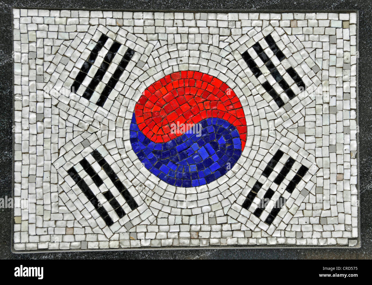 Drapeau de la Corée du Sud comme une mosaïque dans le Financial District - monument du Soldat universel, USA, New York, Manhattan Banque D'Images