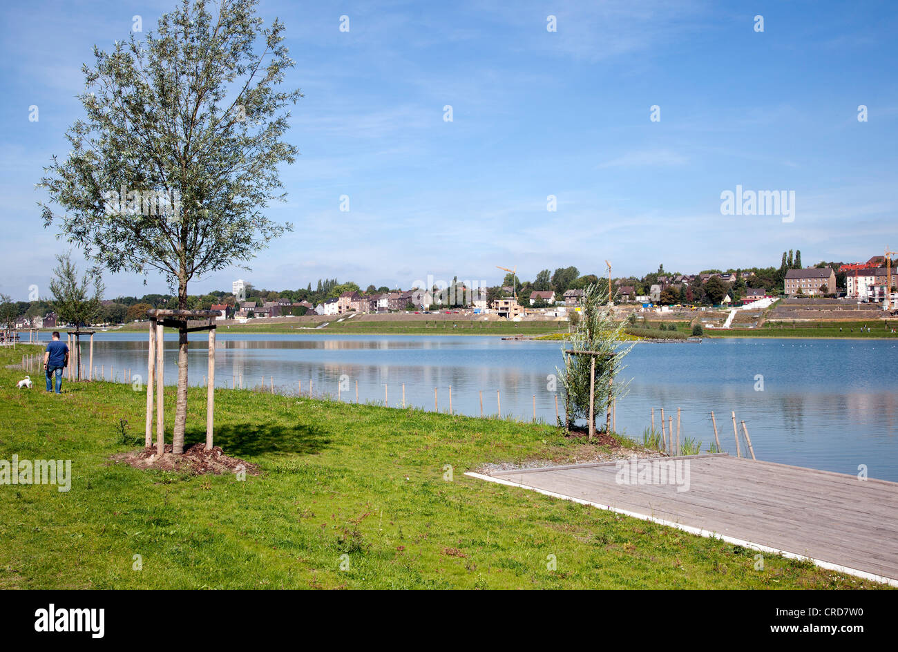 Phoenix Lake, ancienne Huettenwerk Phoenix-Ost steelworks, le réaménagement urbain, Zukunftsstandort site Phoenix, Dortmund, Hoerde Banque D'Images