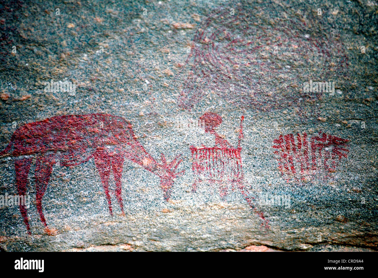 Une peinture rupestre à Kolo, LE NORD DE LA TANZANIE. Une série de peintures rupestres à Kolo, LE NORD DE LA TANZANIE, pourrait être le plus ancien de "l'ART Banque D'Images
