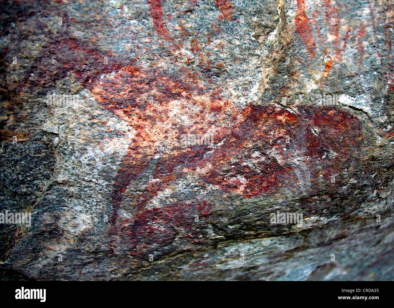 Une peinture rupestre à Kolo, LE NORD DE LA TANZANIE. Une série de peintures rupestres à Kolo, LE NORD DE LA TANZANIE, pourrait être le plus ancien de "l'ART Banque D'Images