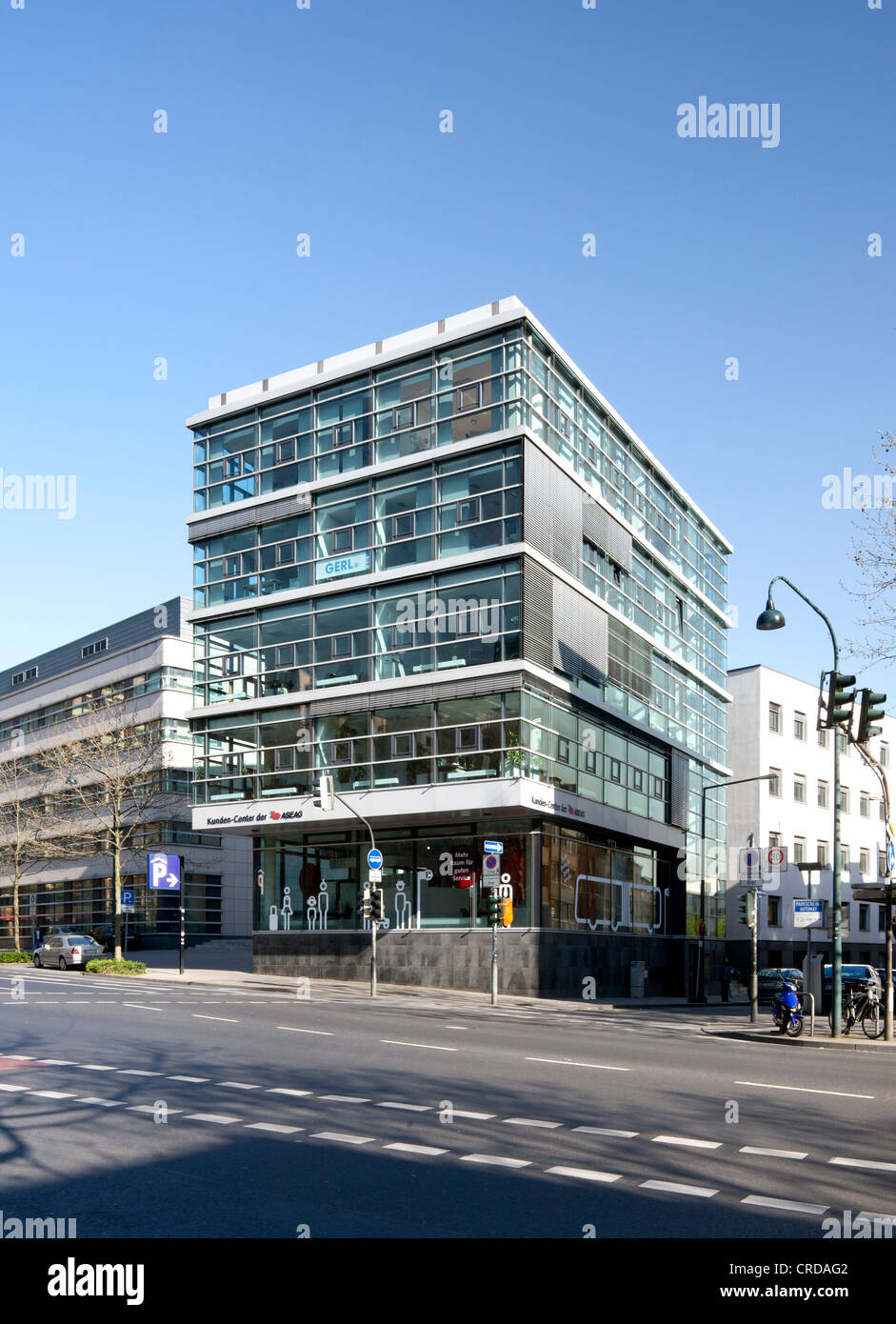 EBV-carré immeuble de bureau, façade en verre, Aix-la-Chapelle, Rhénanie du Nord-Westphalie, Allemagne, Europe, PublicGround Banque D'Images