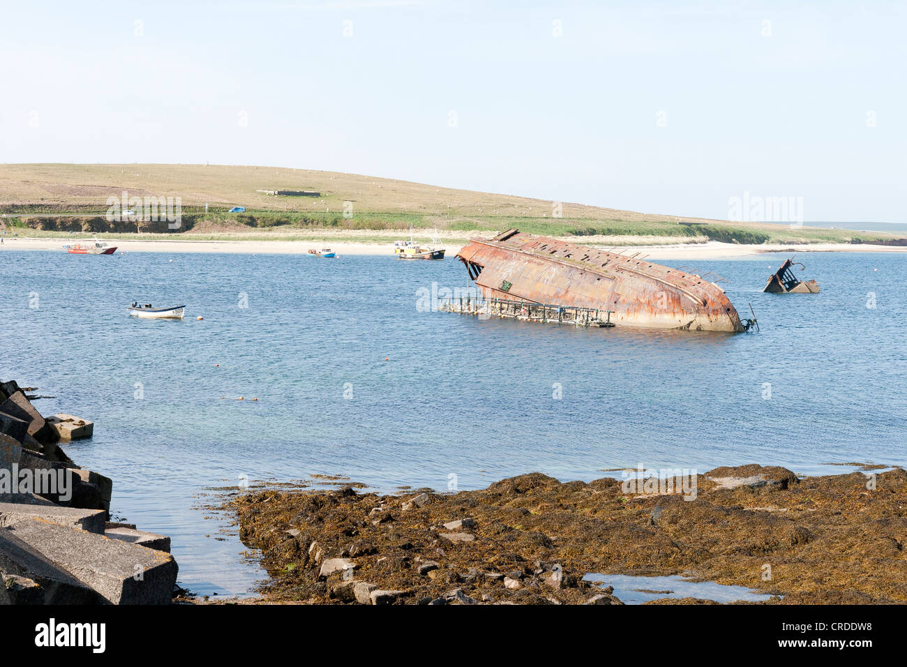 La barrière Churchill sur les îles Orkney Banque D'Images