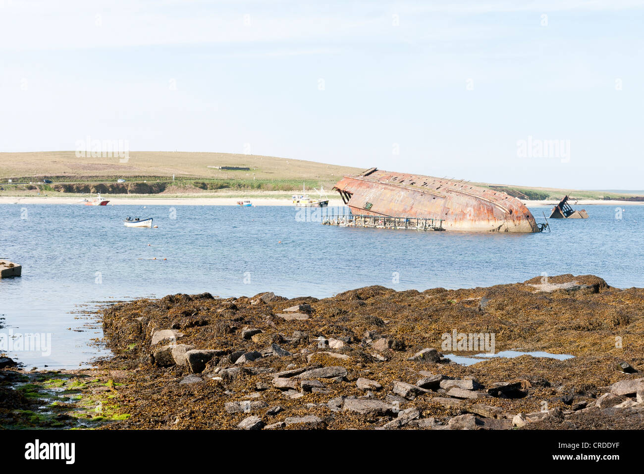 La barrière Churchill sur les îles Orkney Banque D'Images
