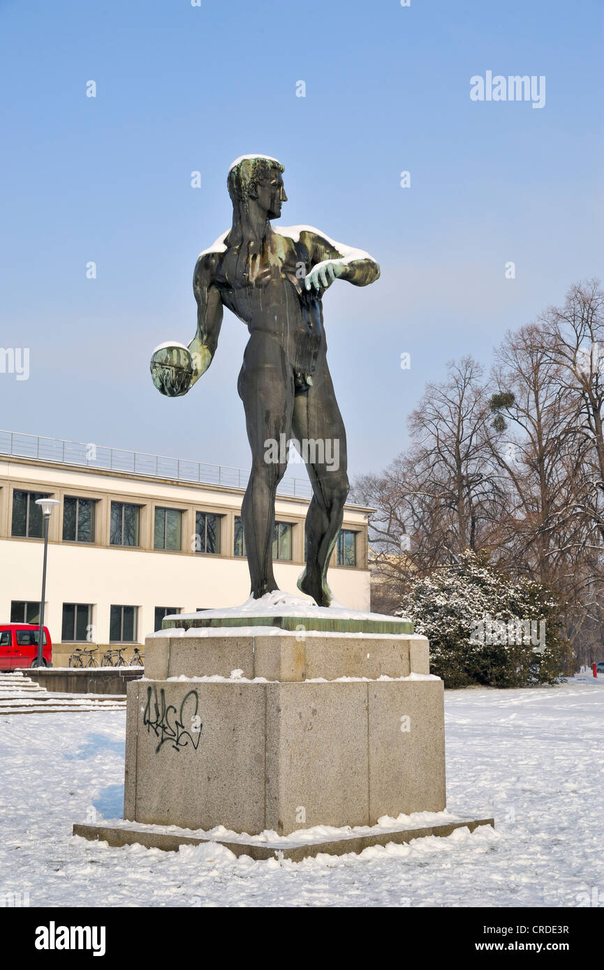 Sculpture, lanceur de disque, l'hygiène, Musée allemand de Dresde, Saxe, Allemagne, Europe, PublicGround Banque D'Images