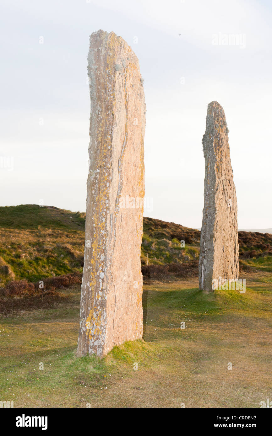 L'anneau de Shetlands sur les îles Orkney au coucher du soleil Banque D'Images