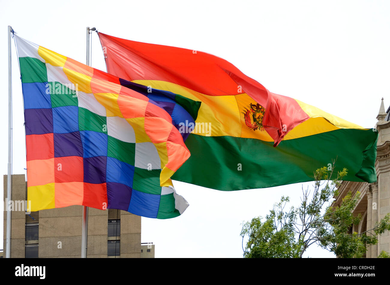 Drapeau de la BOLIVIE, La Paz, Bolivie, Amérique du Sud Banque D'Images