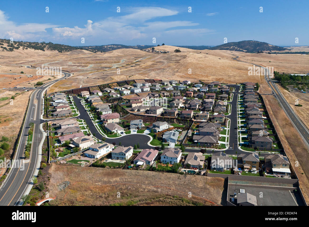 Vue aérienne d'un faubourg, El Dorado Hills, Californie, États Unis, Amérique du Nord Banque D'Images