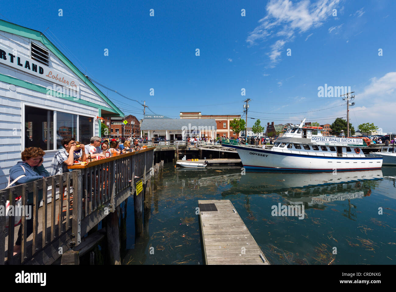 Waterfront restaurant homard sur quai Long, Portland, Maine, USA Banque D'Images