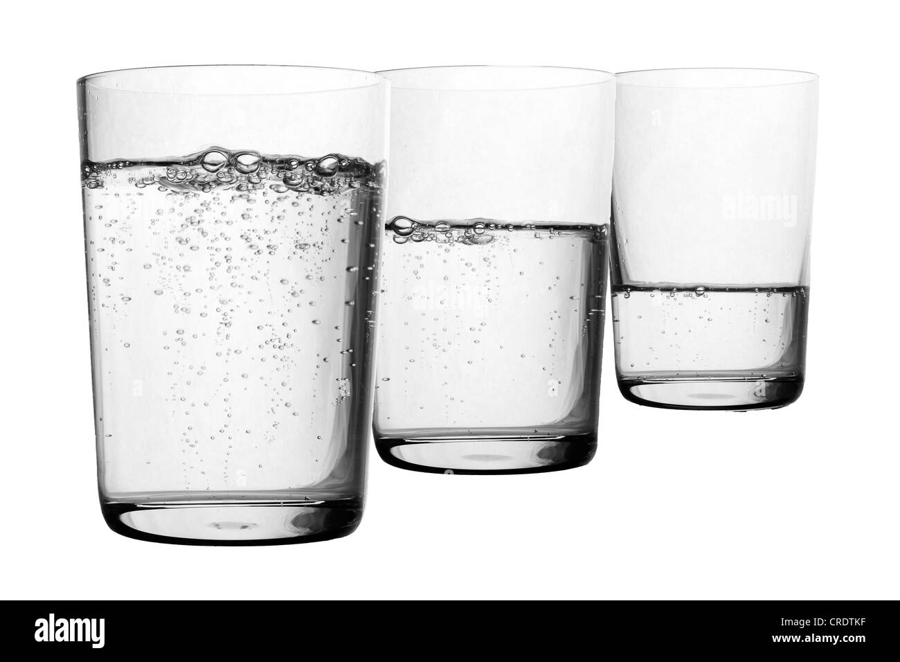 Illustration, trois verres d'eau Banque D'Images