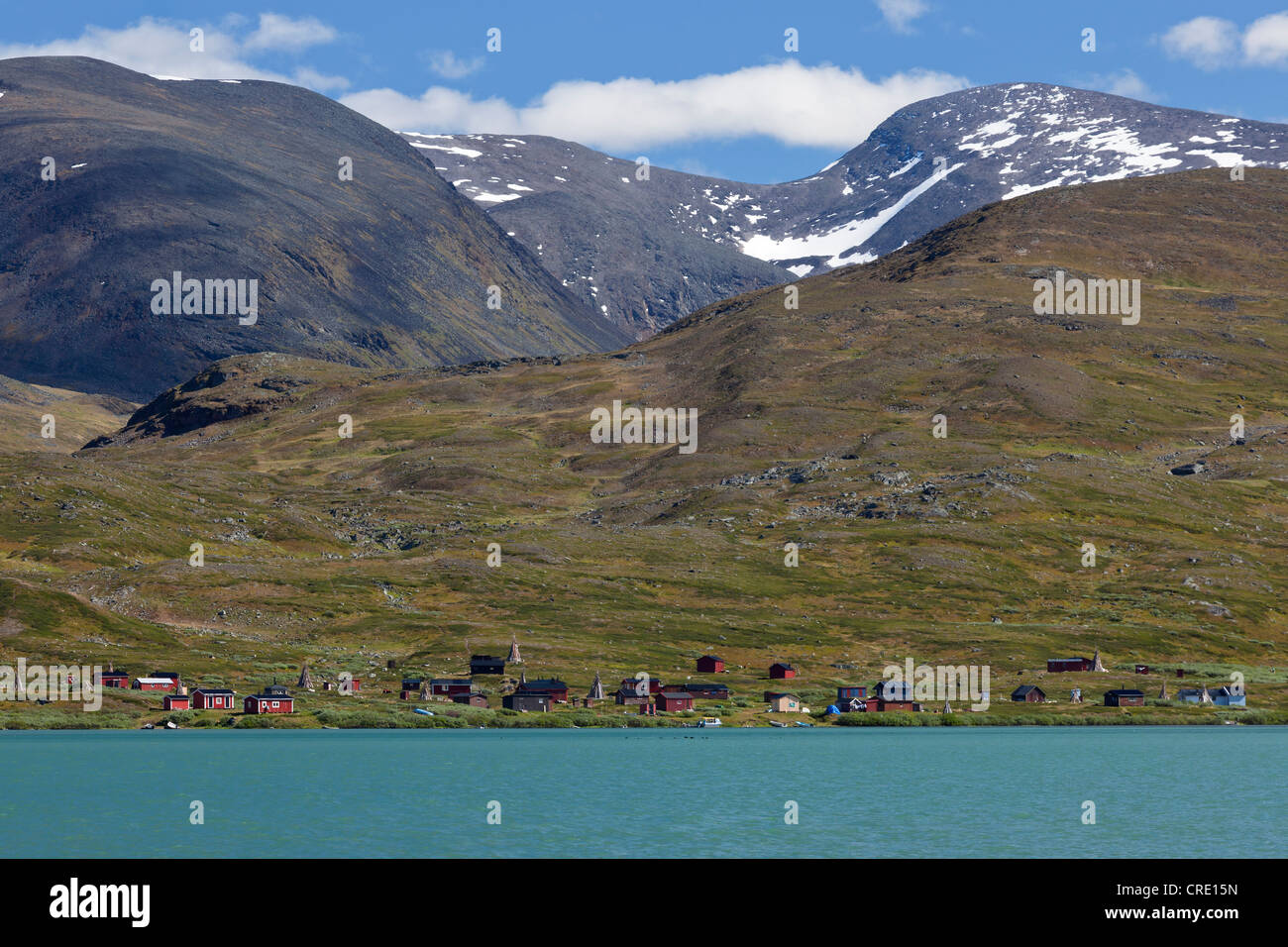 Règlement sur le Kungsleden Sami ou King's Trail dans l'été, Laponie, Suède, Europe Banque D'Images