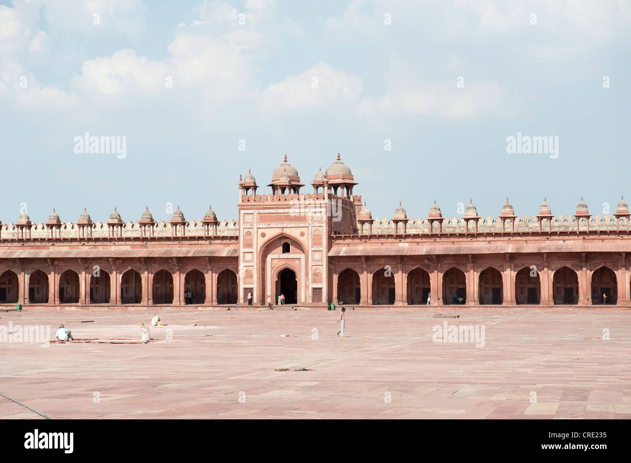 Mosquée, Iwan et gateway, la Mosquée Jama Masjid, Fatehpur Sikri, Uttar Pradesh, Inde, Asie du Sud, Asie Banque D'Images