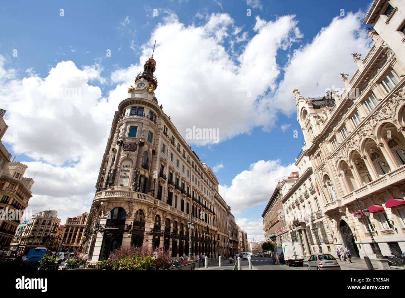 Construction de la banque Banco Español de Crédito, dans le Palacio de la Equitativa Palace, Madrid, Spain, Europe Banque D'Images