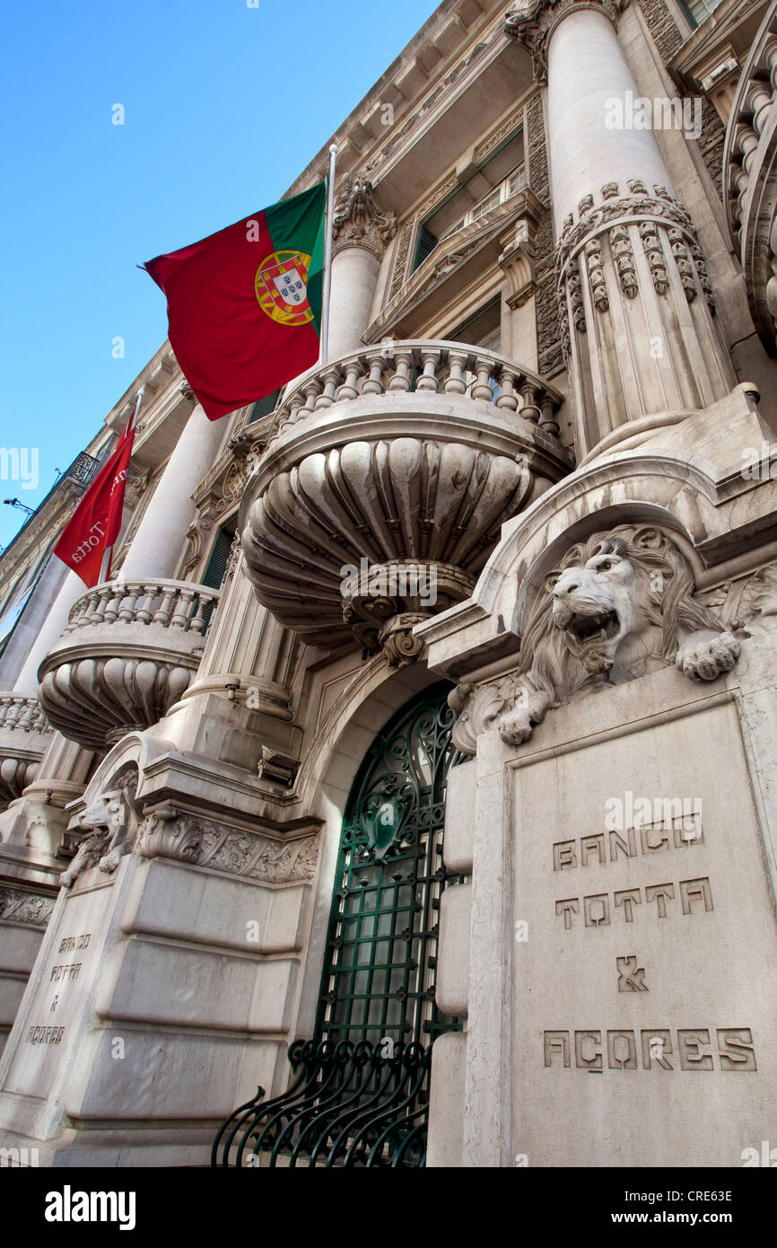 Siège de la banque portugaise Banco Totta Acores, BTA, à Lisbonne, Portugal, Europe Banque D'Images