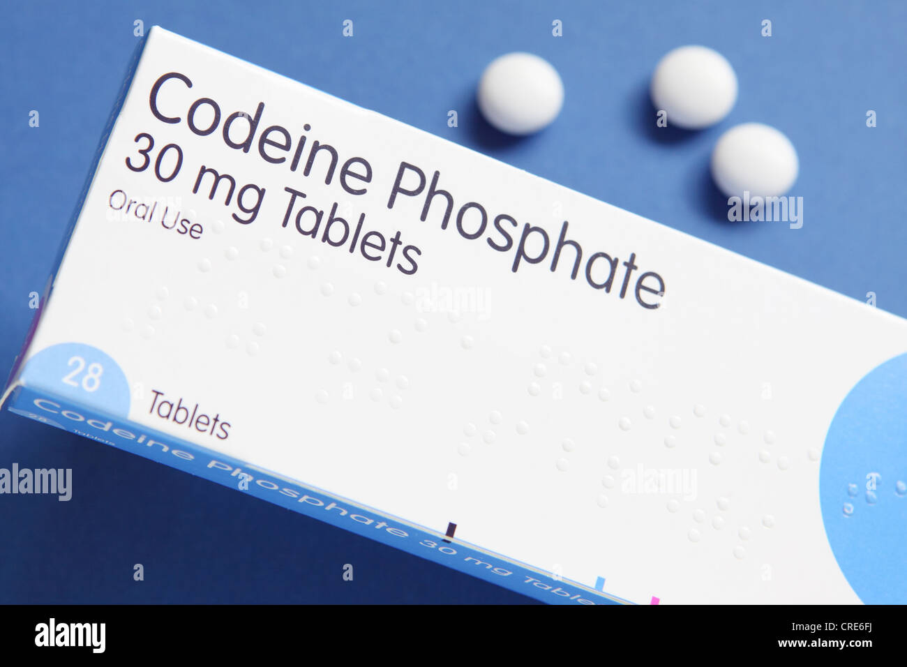 Phosphate de codéine 30 mg comprimé packet Banque D'Images