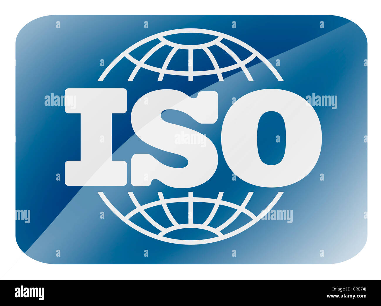 Iso - Organisation internationale de normalisation logo le symbole du drapeau Banque D'Images