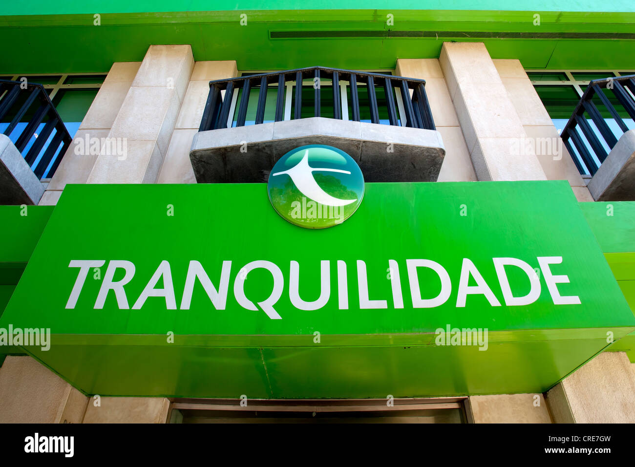Siège de la plus grande compagnie d'assurance au Portugal, Tranquilidade, Companhia de Seguros Tranquilidade appartenant à la Banque D'Images