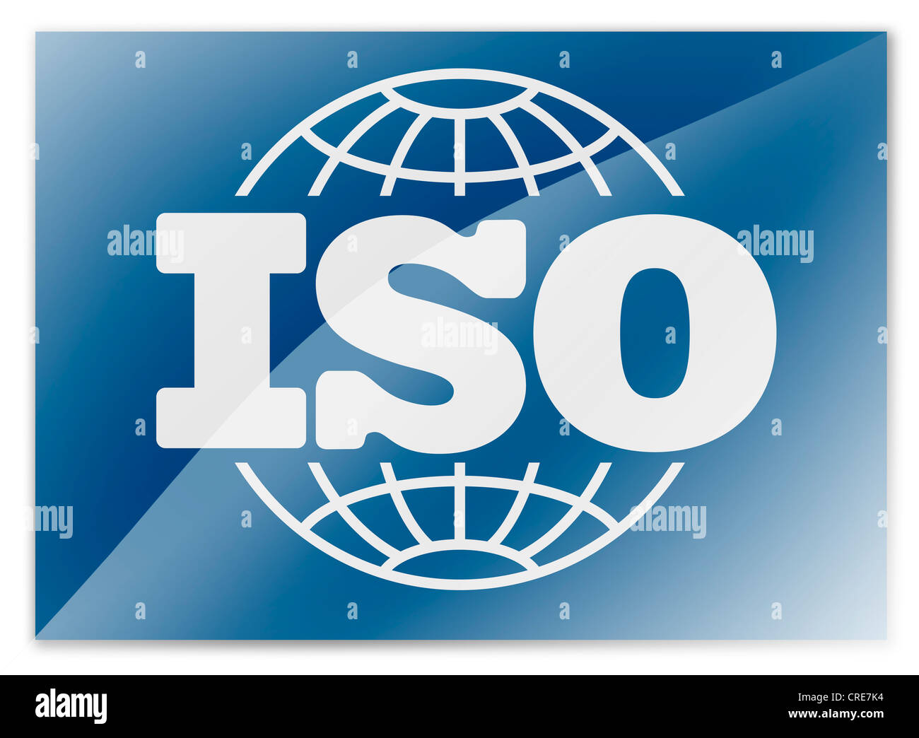 Iso - Organisation internationale de normalisation logo le symbole du drapeau Banque D'Images