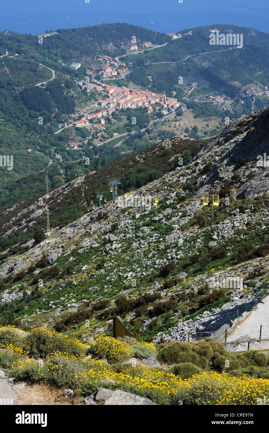 Le téléphérique de Monte Capanne sur l'île d'Elbe, Italie Photo Stock Alamy