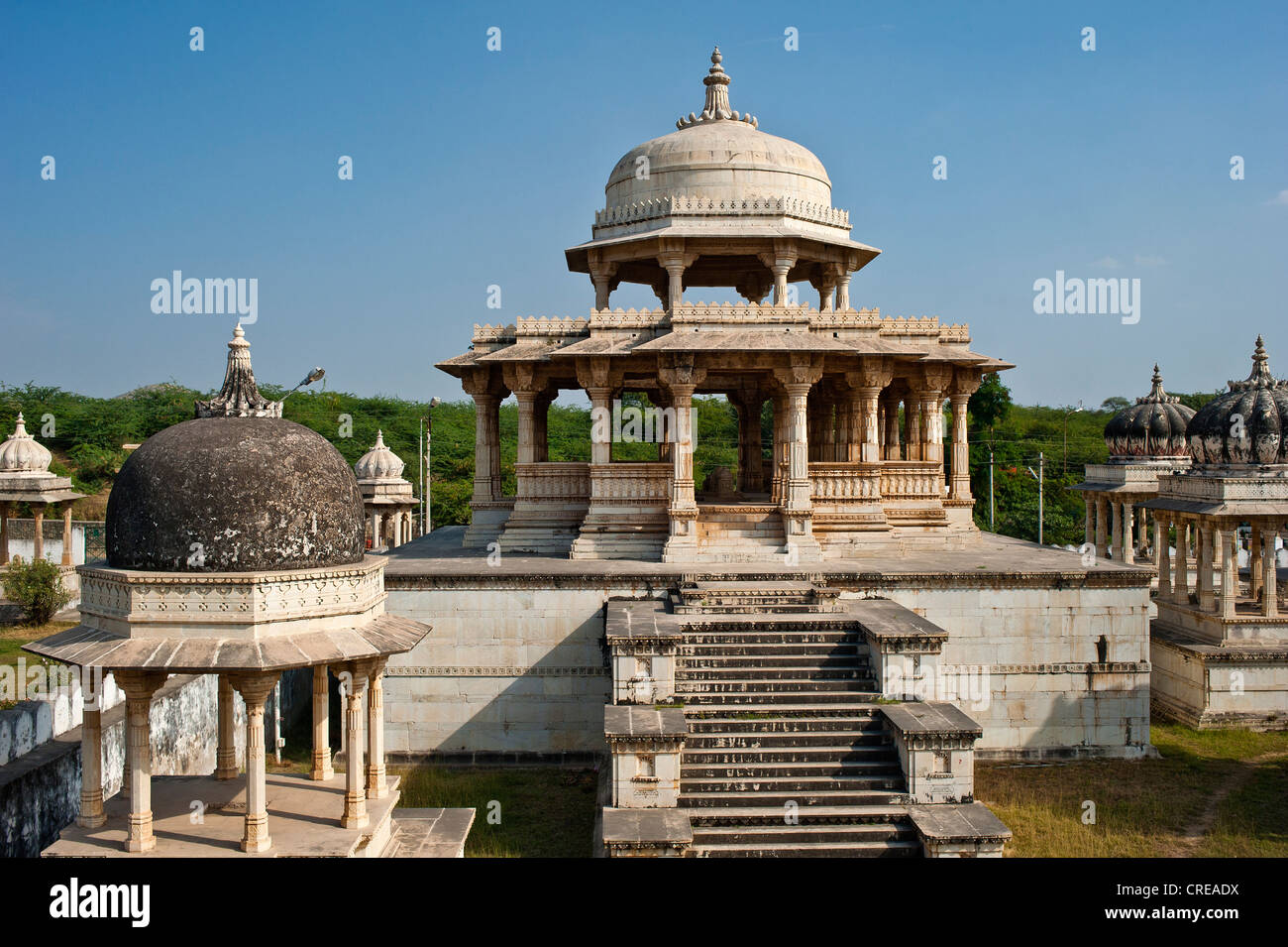 Ahar, cénotaphes, tombes de la famille royale de Mewar, Udaipur, Rajasthan, Inde, Asie Banque D'Images