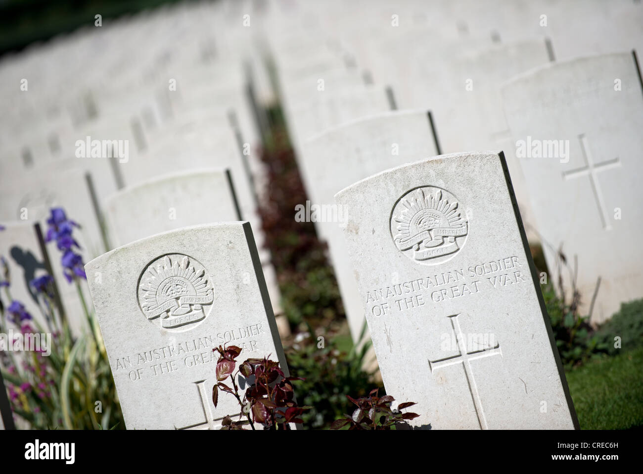 Cimetière militaire du bois Delville Longueval France Banque D'Images