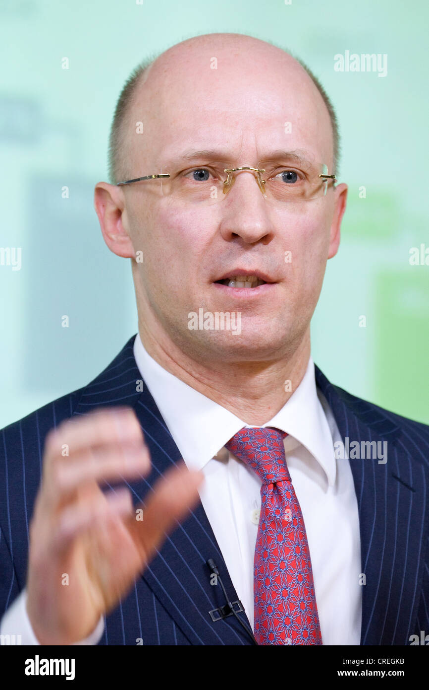 Matthias Zieschang, directeur financier de Fraport AG, conférence de presse des résultats annuels, Frankfurt am Main, Hesse, Germany, Europe Banque D'Images
