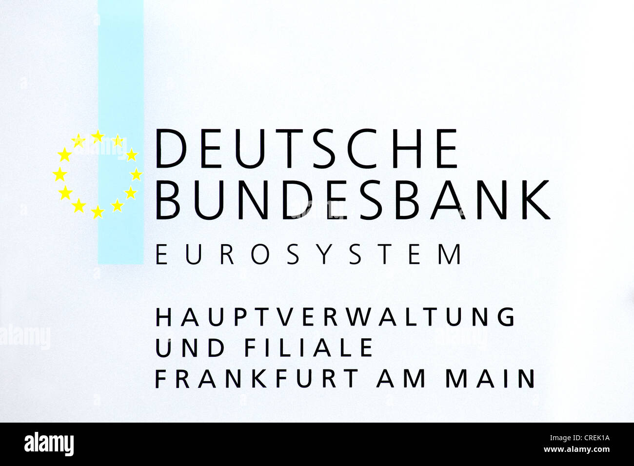 L'affichage du logo et au siège de la Deutsche Bundesbank Eurosystème, Frankfurt am Main, Hesse, Germany, Europe Banque D'Images
