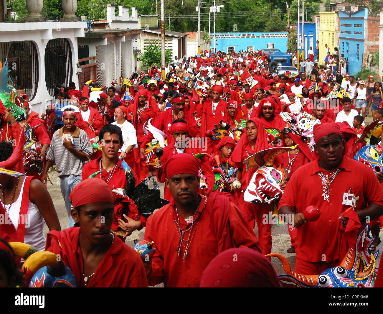 La danse des Diables lors de Corpus Christi, Venezuela, San Francisco de Yare Banque D'Images