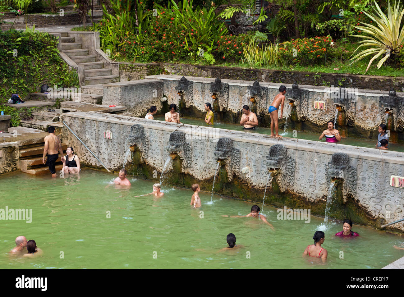 Hot springs, Tirtha Komala, près de plage de Lovina, Nord de Bali, Bali, Indonésie, Asie du Sud, Asie Banque D'Images