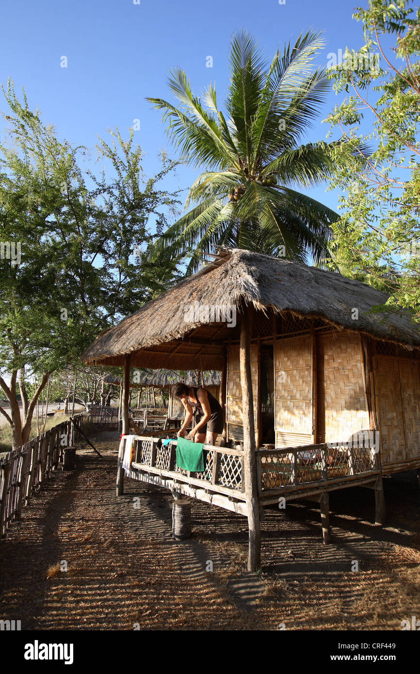 Cein llc tua l'éco-village à l'île Atauro, Timor oriental. Banque D'Images