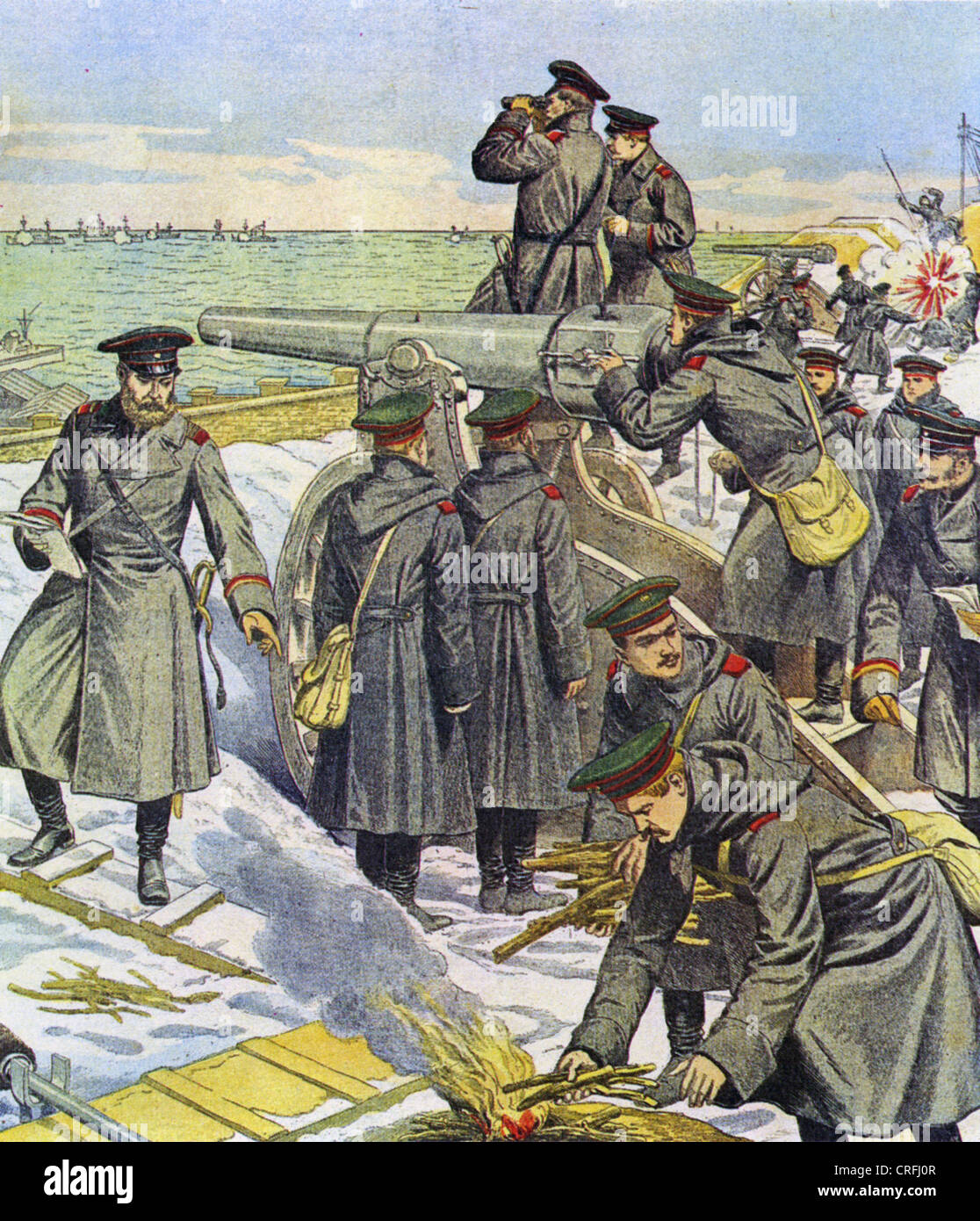 RUSSO-japonais de 1904-1905 à la guerre des soldats russes à la défense de Port Arthur Banque D'Images