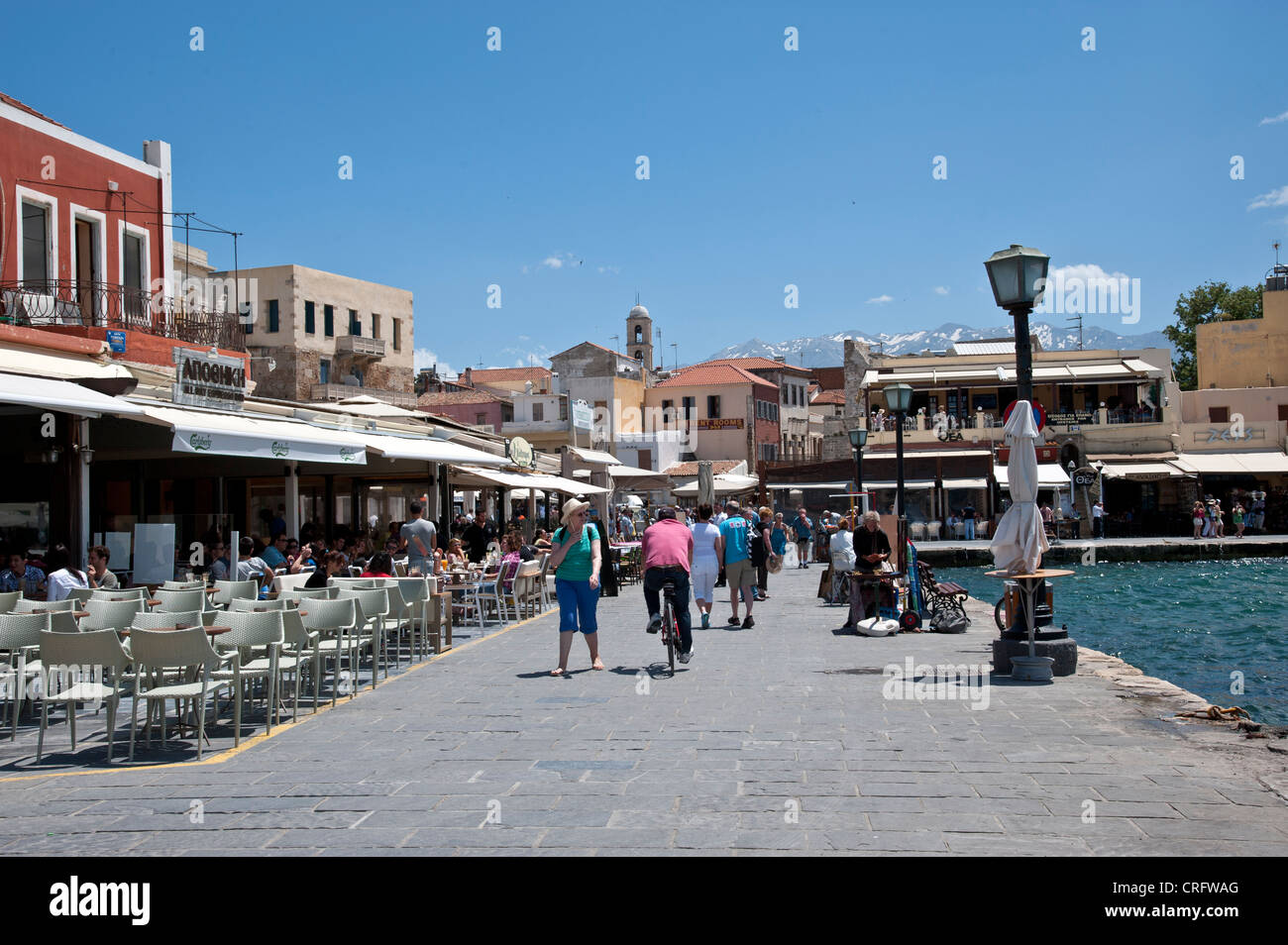 Chania Crète Grèce Méditerranée port Xania Banque D'Images