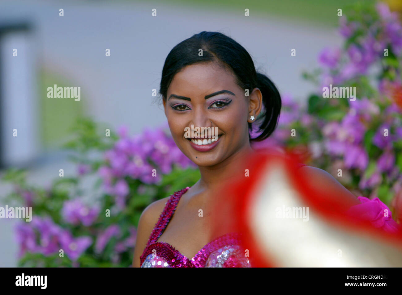 Pretty woman sur fête nationale, en République Dominicaine, La Romana, Bayahibe Banque D'Images