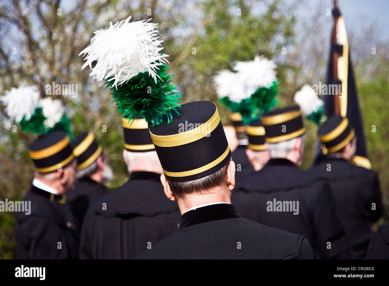 Pit hommes avec des vêtements traditionnels, l'Allemagne, en Rhénanie du Nord-Westphalie, Bottrop Banque D'Images