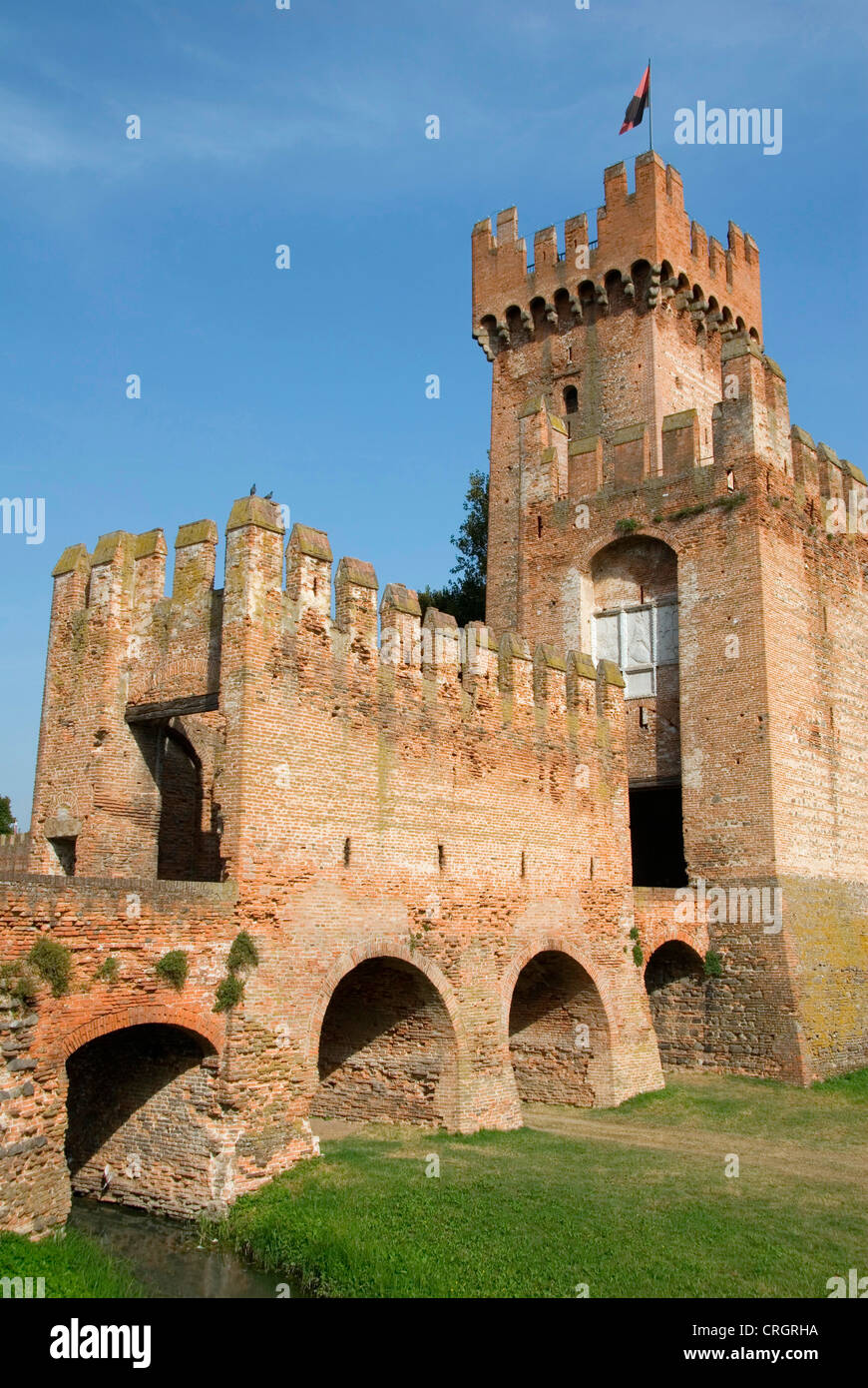 Mur de la ville et Porta Legnano, côté ouest, l'Italie, Vénétie, Montagnana Banque D'Images
