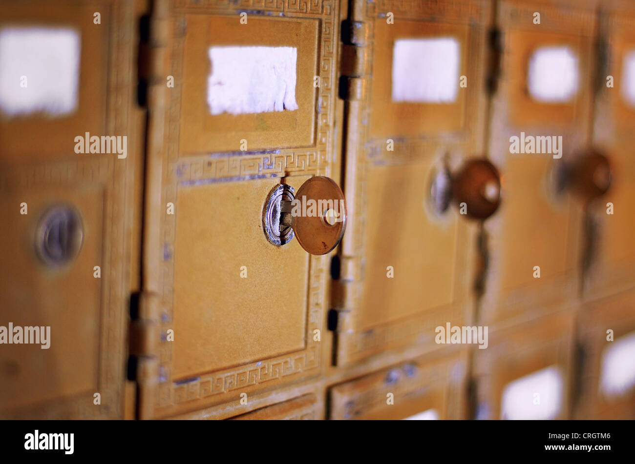 Old fashion style vintage rétro boîtes mail avec clé, faible profondeur de champ Banque D'Images