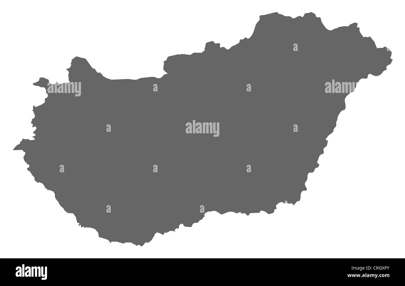Carte politique de la Hongrie avec l'plusieurs comtés. Banque D'Images