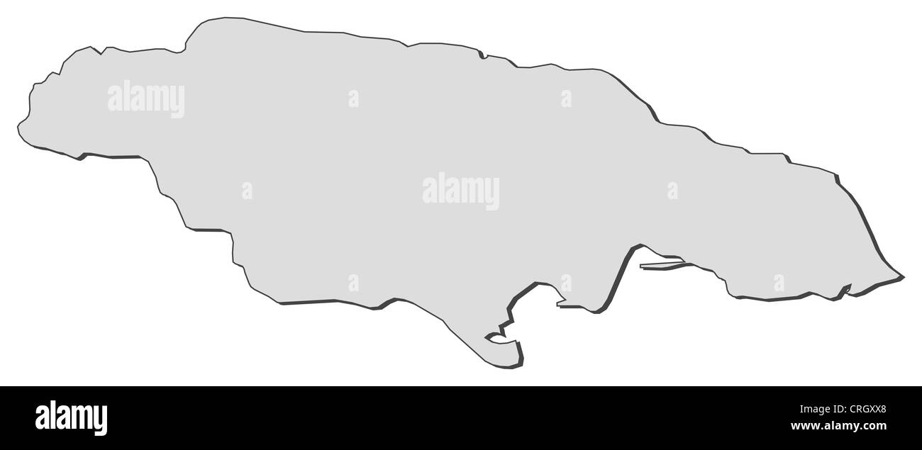 Carte politique de la Jamaïque avec les plusieurs comtés. Banque D'Images