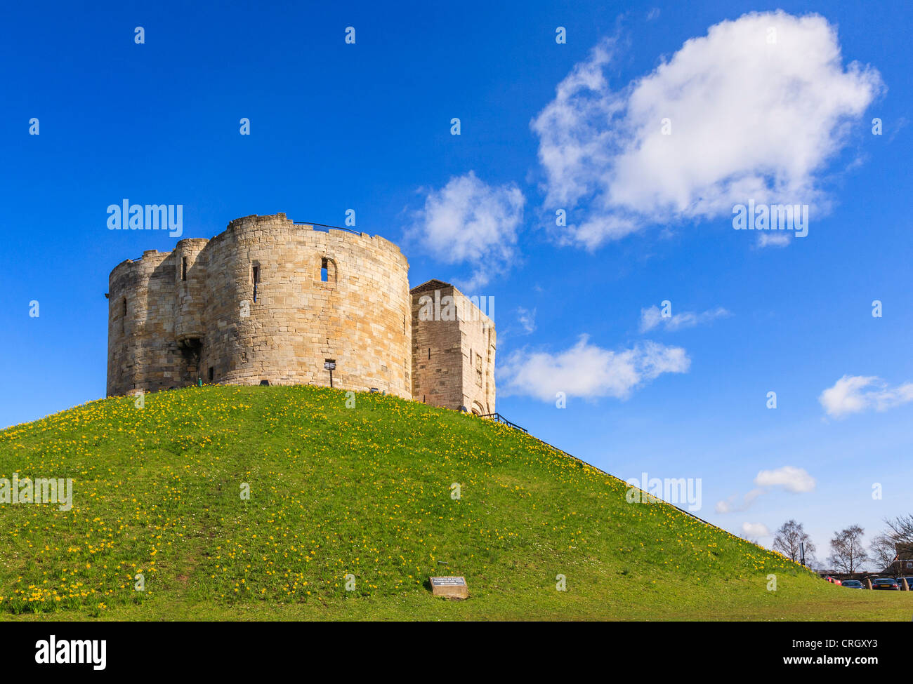 Clifford's Tower à York, Angleterre Banque D'Images