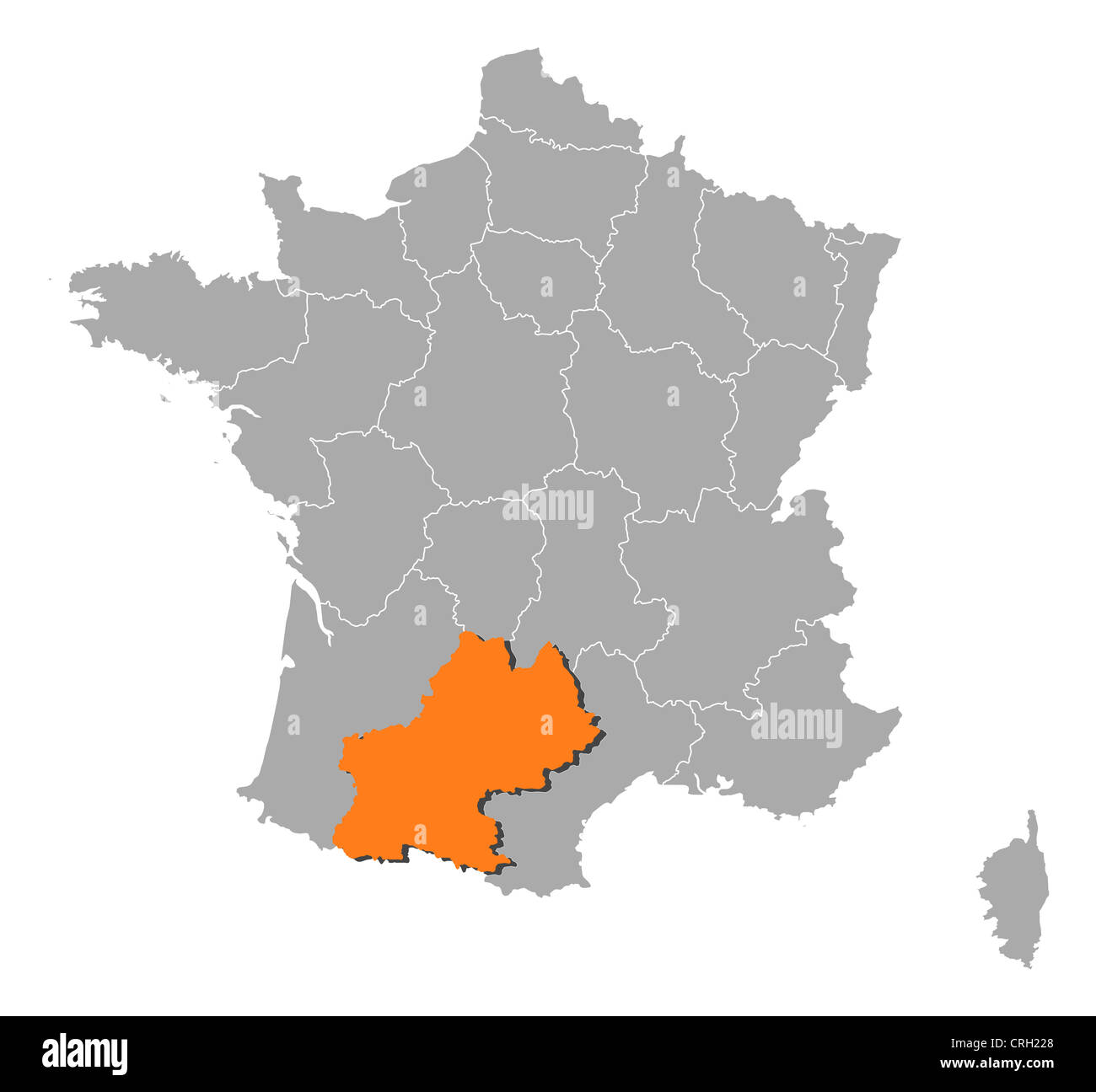 Midi pyrenees outline vector Banque d'images détourées - Alamy