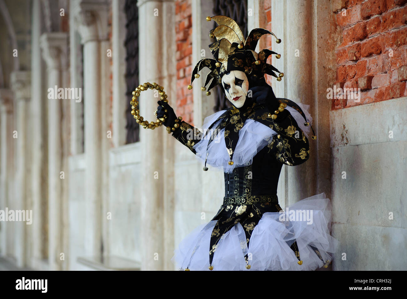 Personne wearing mask au Carnaval de Venise, Italie Banque D'Images