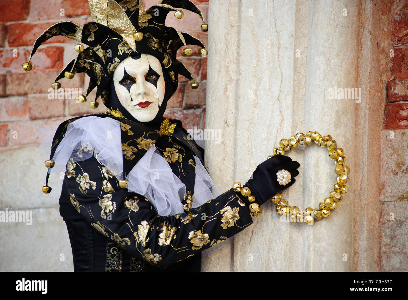 Personne wearing mask au Carnaval de Venise, Italie Banque D'Images