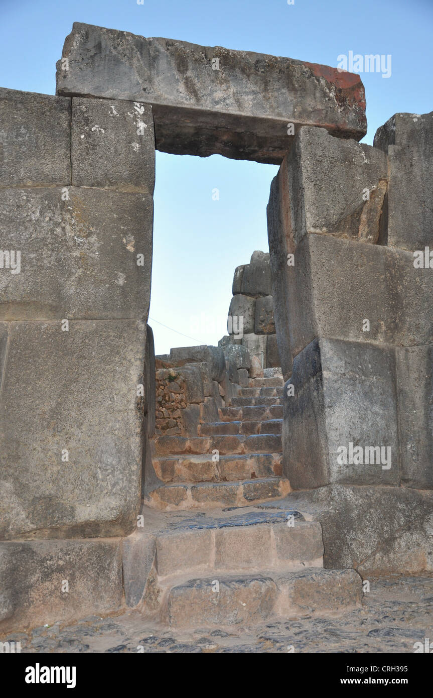 Travail de la pierre des Incas - Cusco, Pérou Banque D'Images