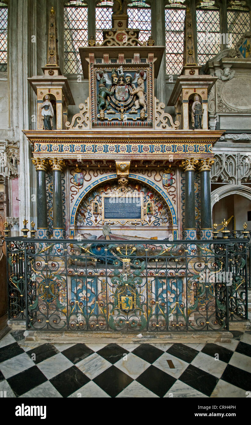 Tombe de Robert Dudley, comte de Leicester dans le Beauchamp Chantry de St Mary's Collegiate Church Warwick en Angleterre Banque D'Images
